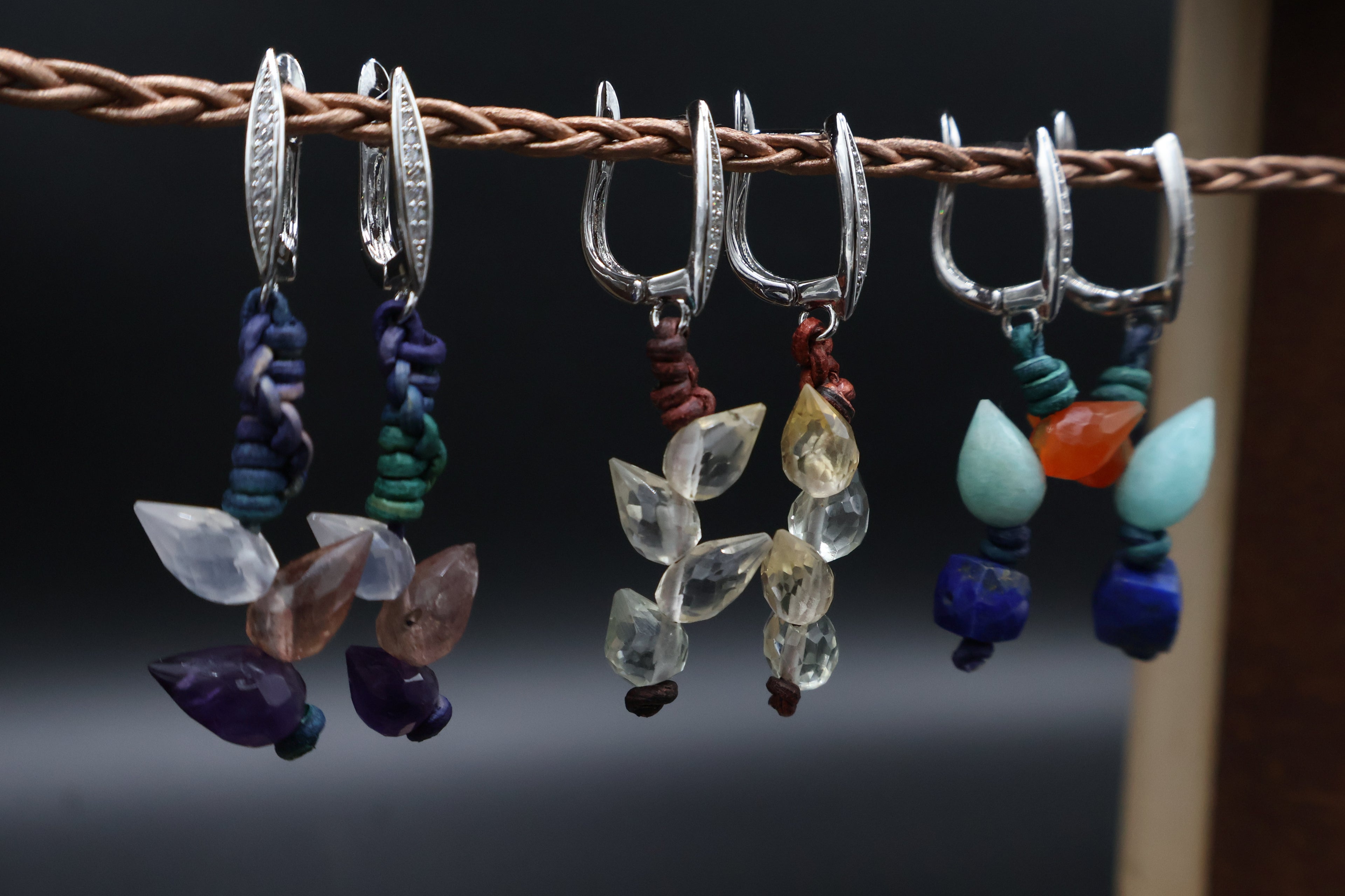 Pendientes Creta Aguamarina Musgo