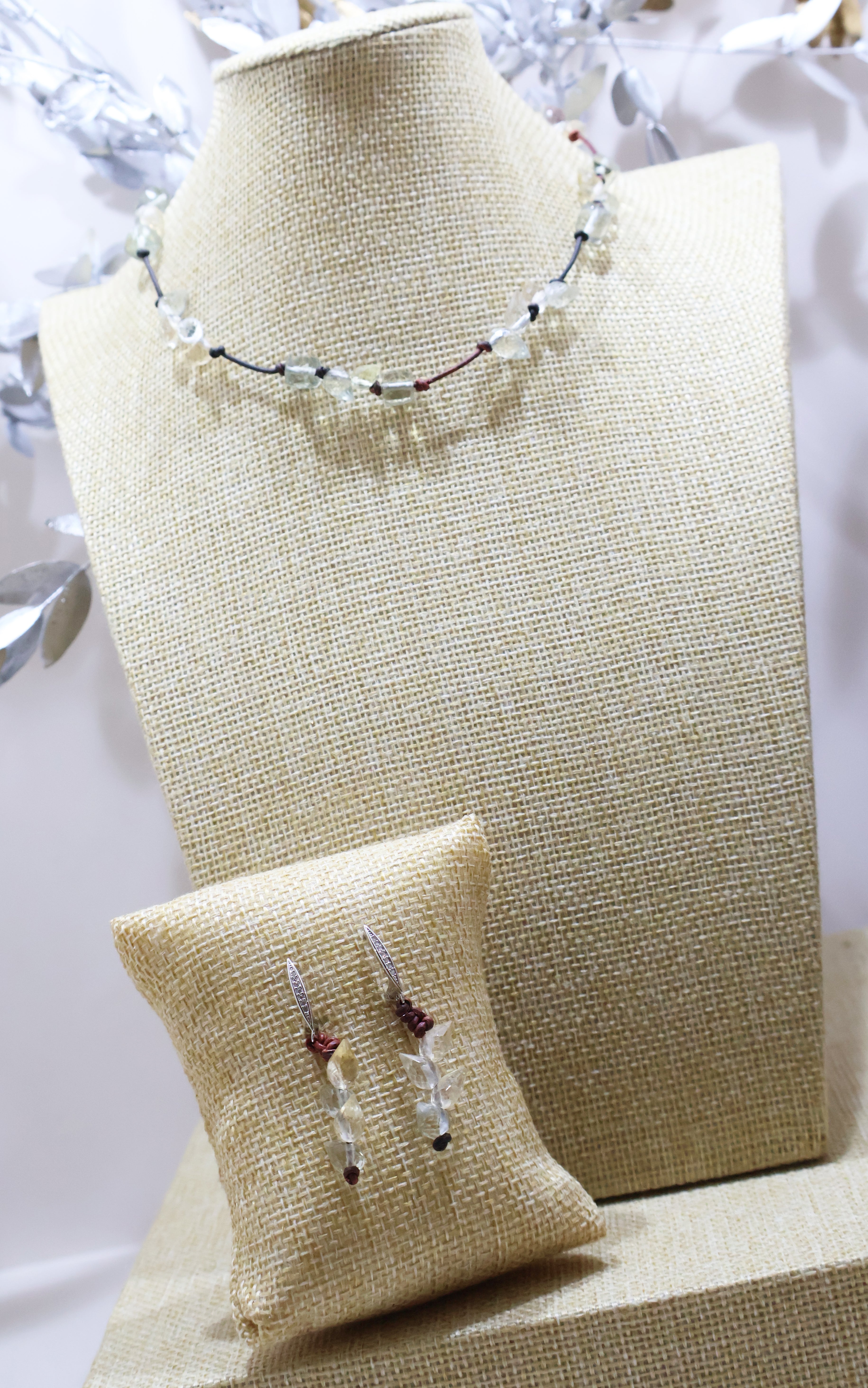 Pendientes Creta Aguamarina Musgo