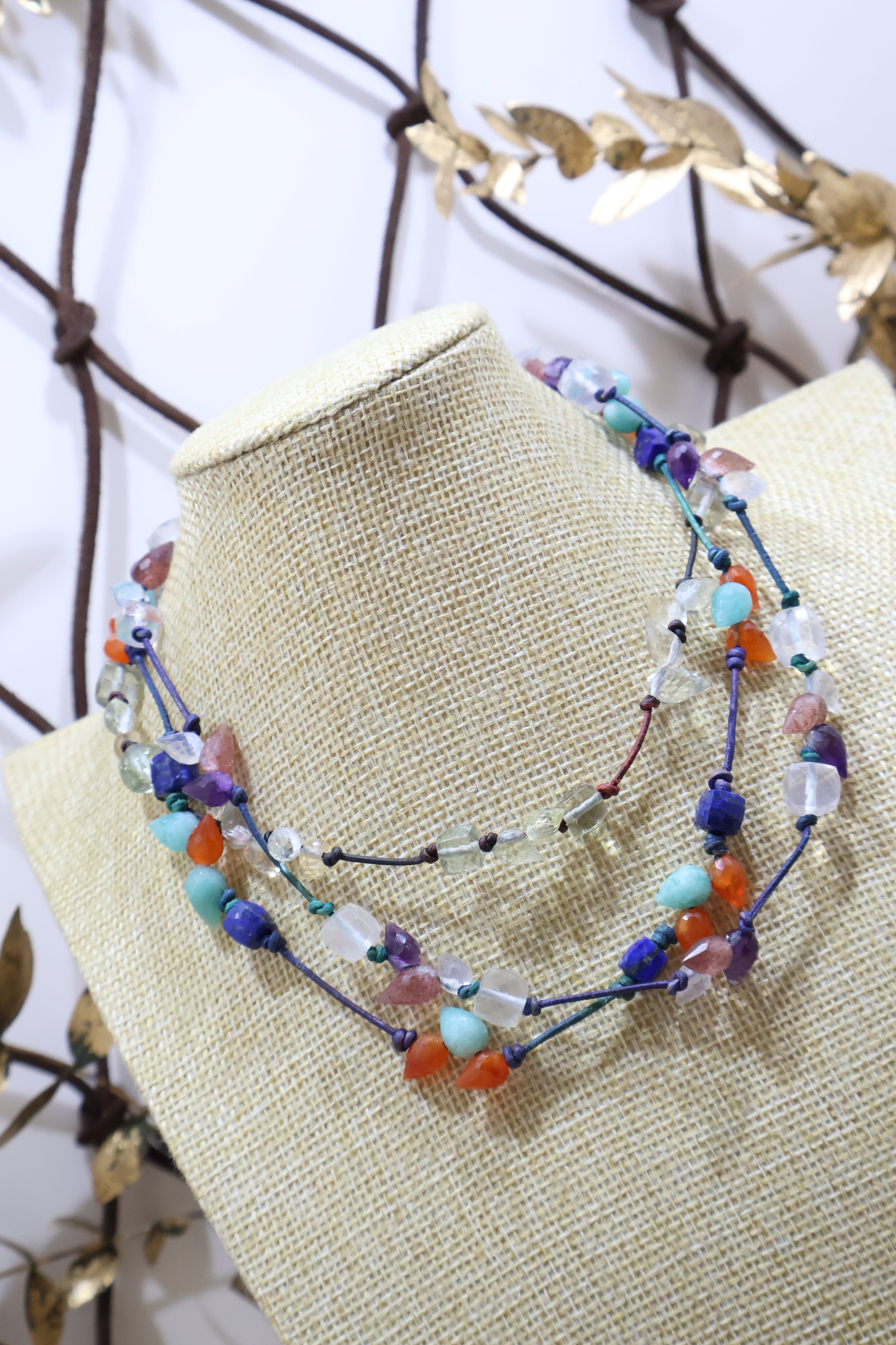 Collar Creta Aguamarina Musgo