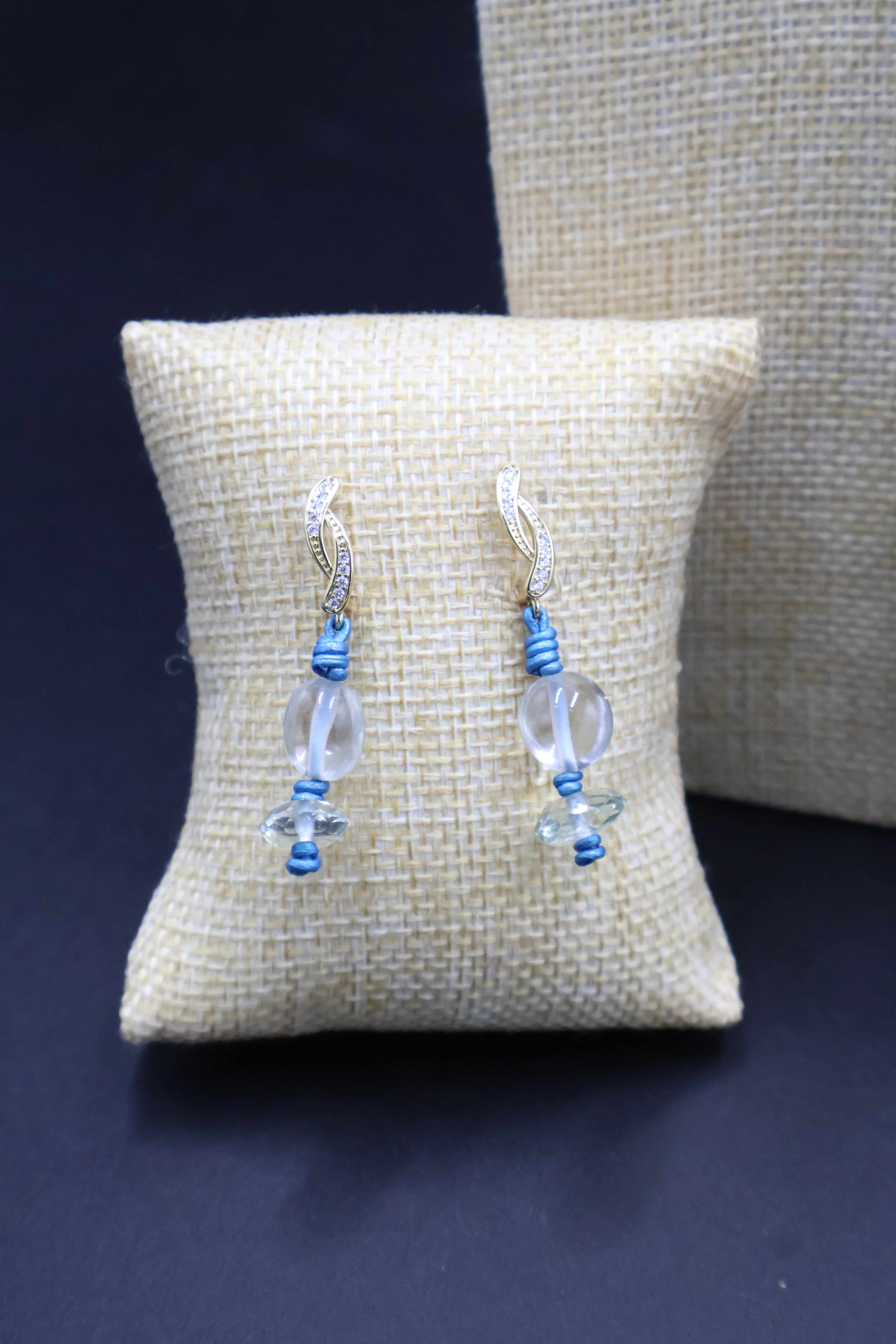 Pendientes Calíope Aguamarina Musgo
