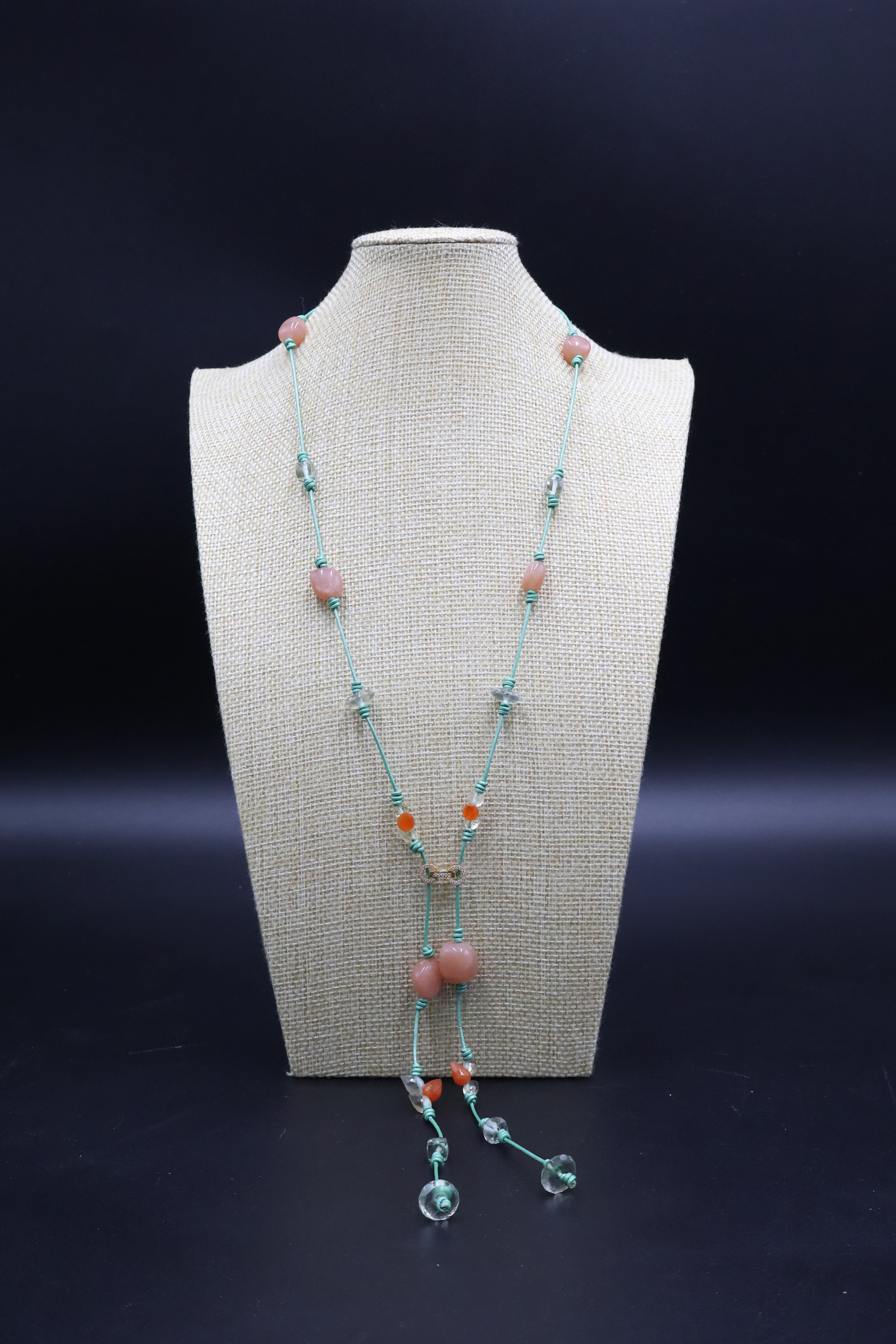 Collar Calíope Piedra Luna Melocotón