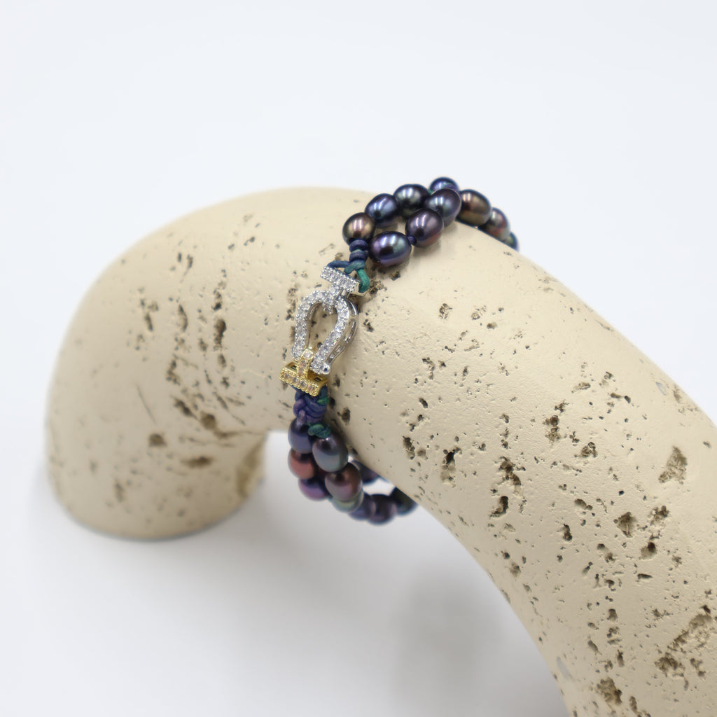 Pulsera Lira Perla Arcoíris