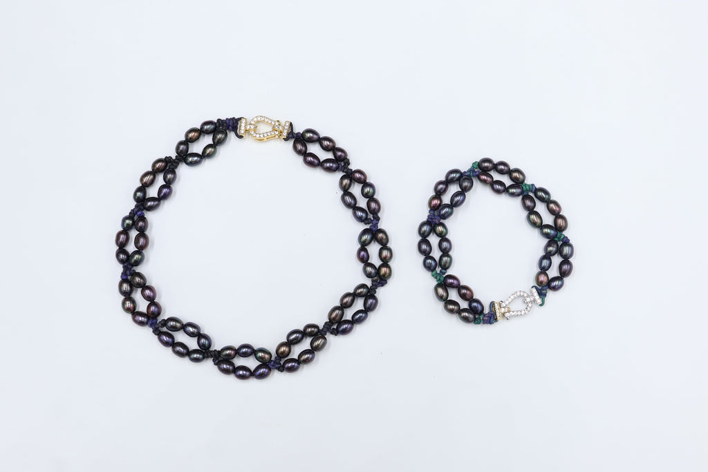 Pulsera Lira Perla Arcoíris