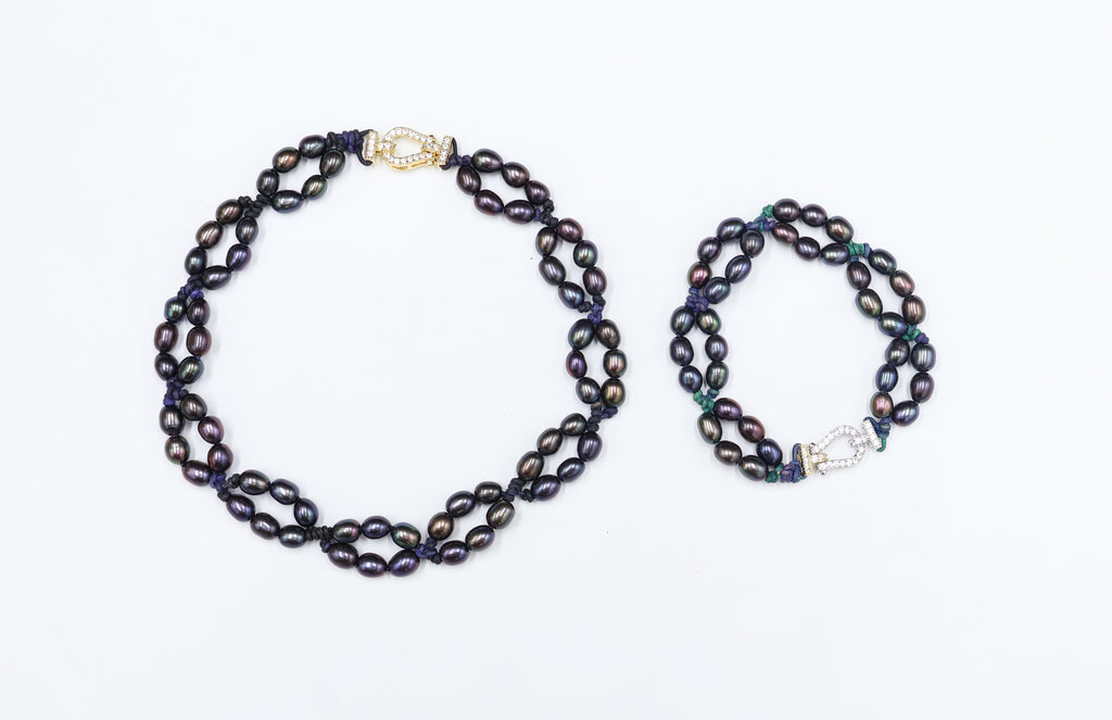 Choker Lira Perla Arcoíris