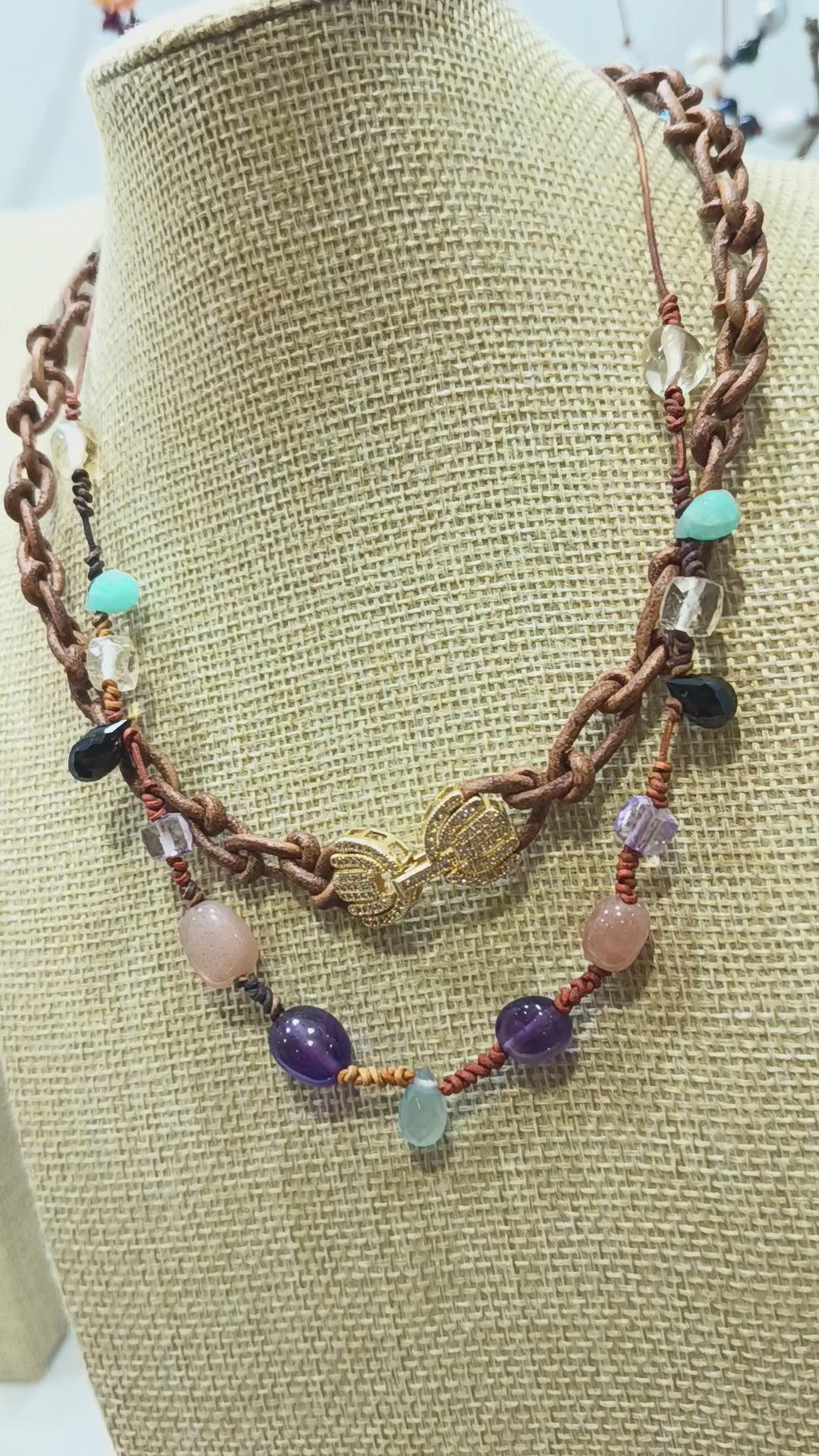 FLOR de LOTO COLLAR en trenzado Hermes