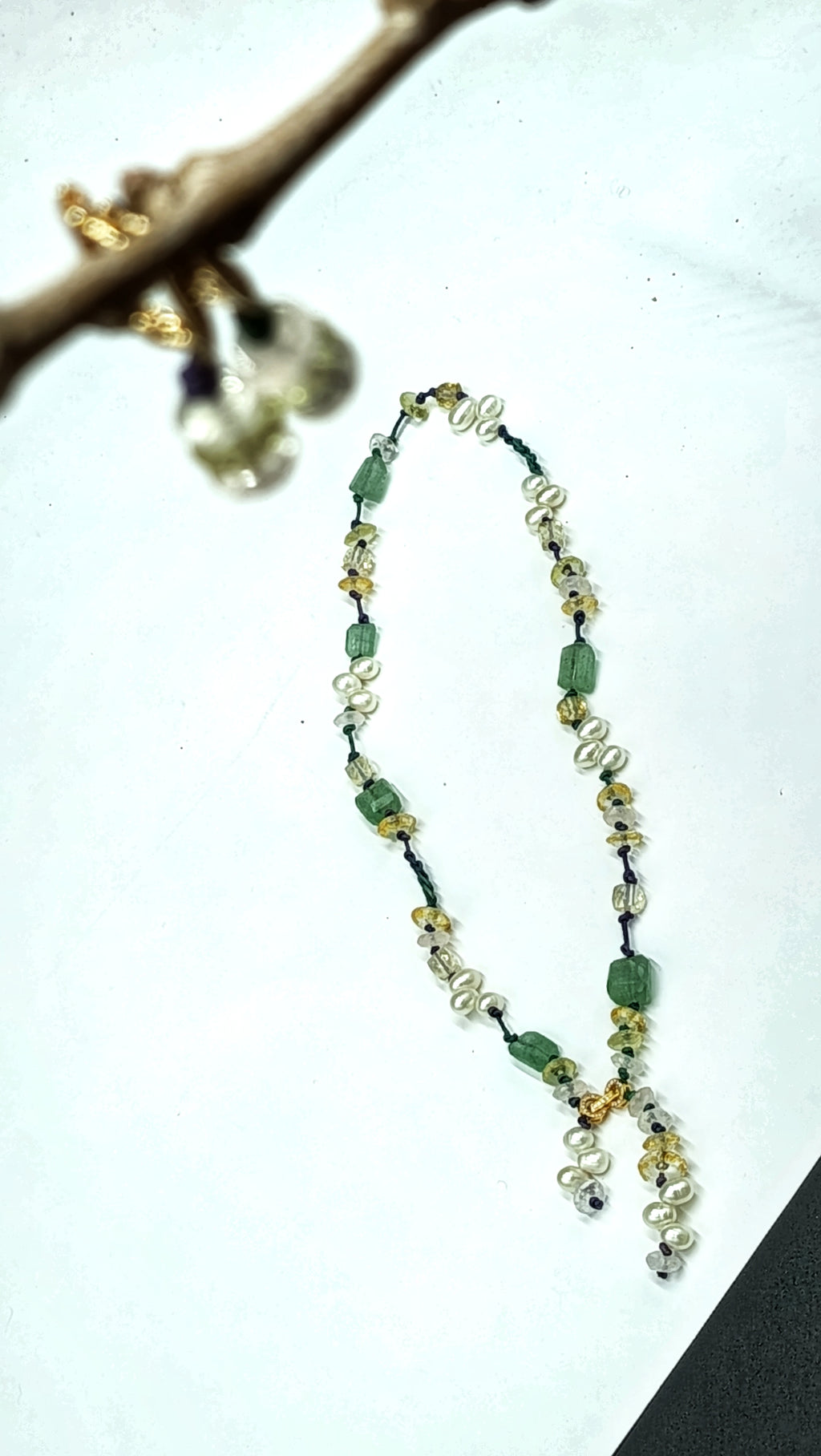 Collar Regis Cuarzo Fresa Verde