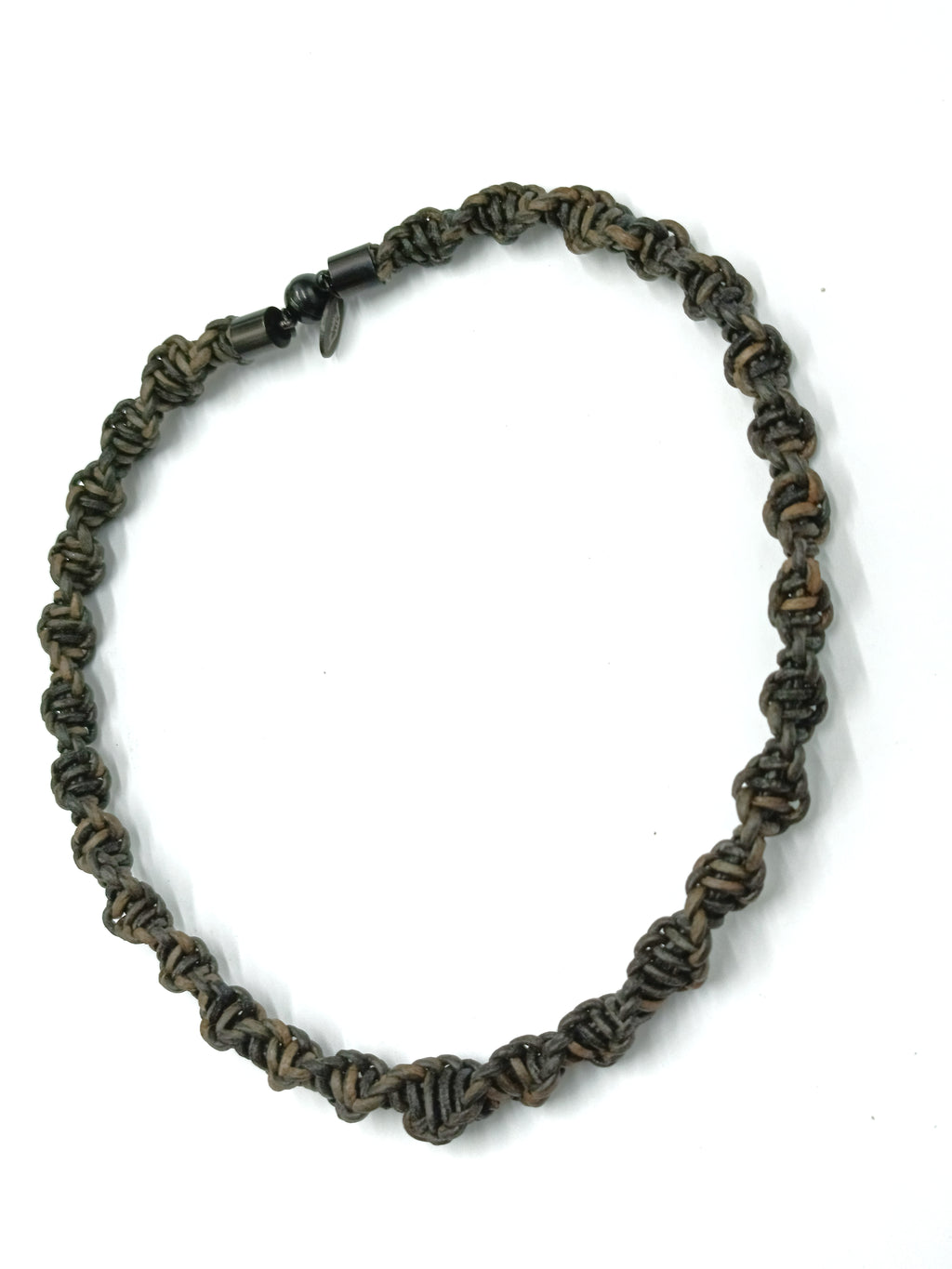 ODÍN • Collar en trenzado de cuero natural Marrón bicolor Tostado