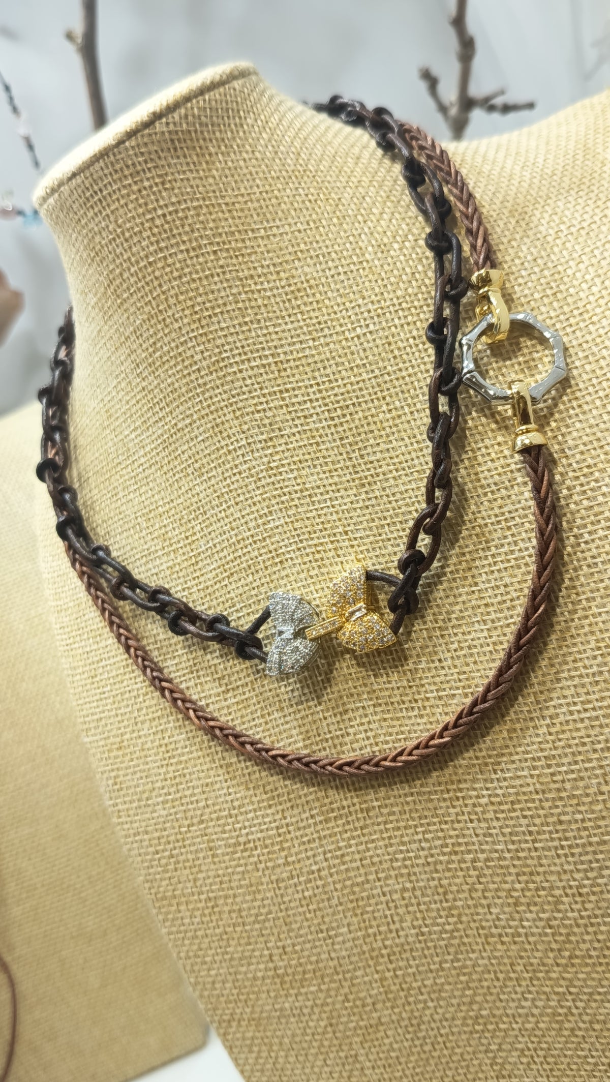 MARIPOSA COLLAR en trenzado Hermes