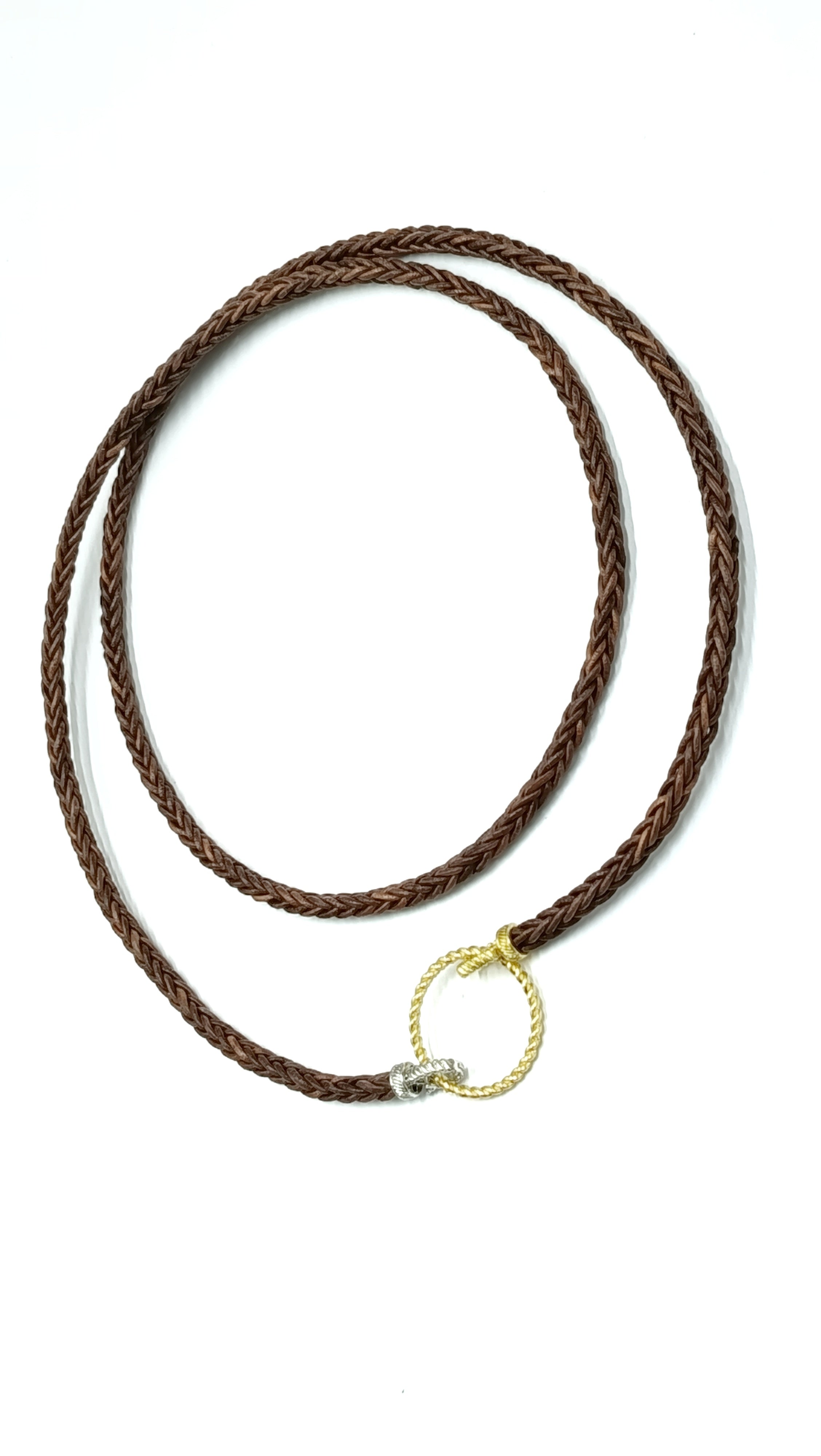 ATLAS • Collar trenzado en cuero natural•Multiposición• Negro