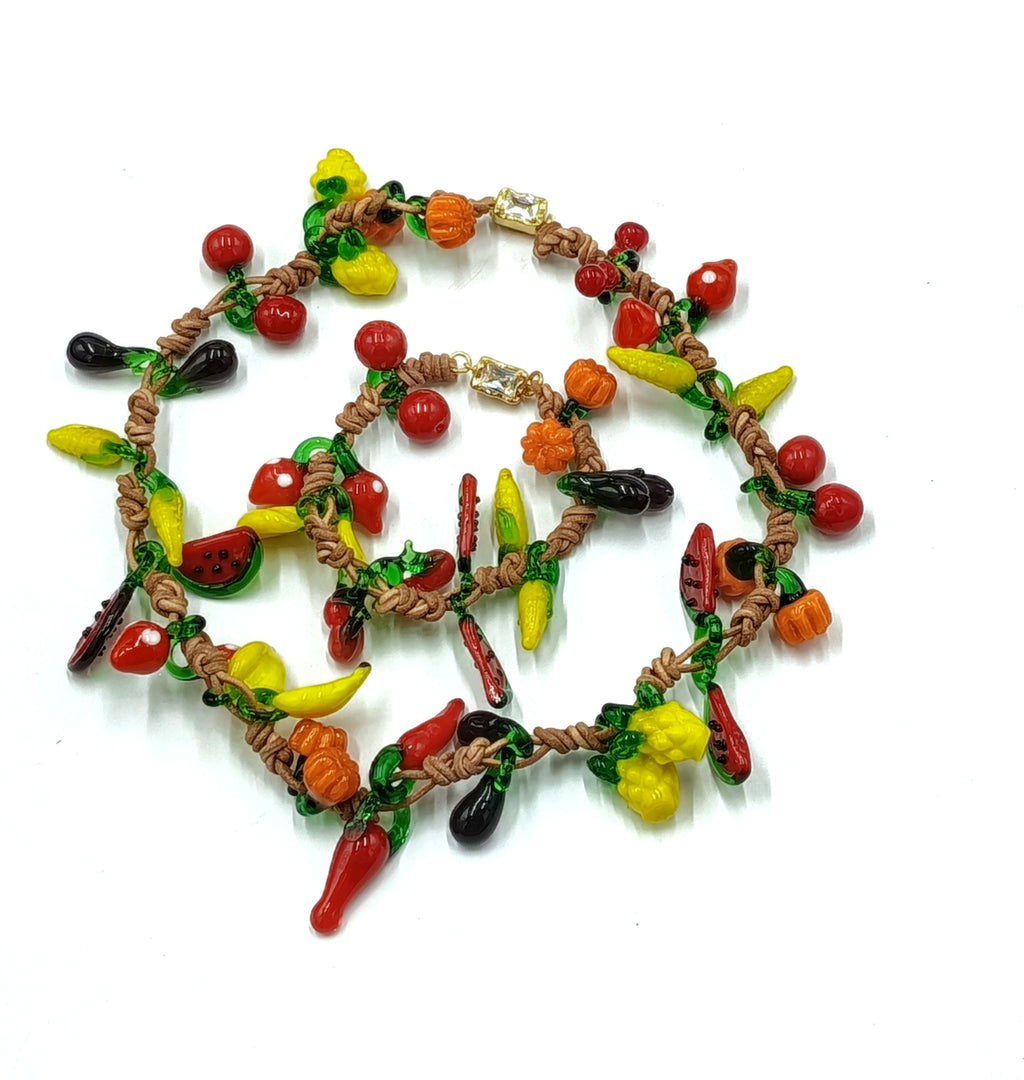 Pulsera Frutero de cristal • en Cuero Natural