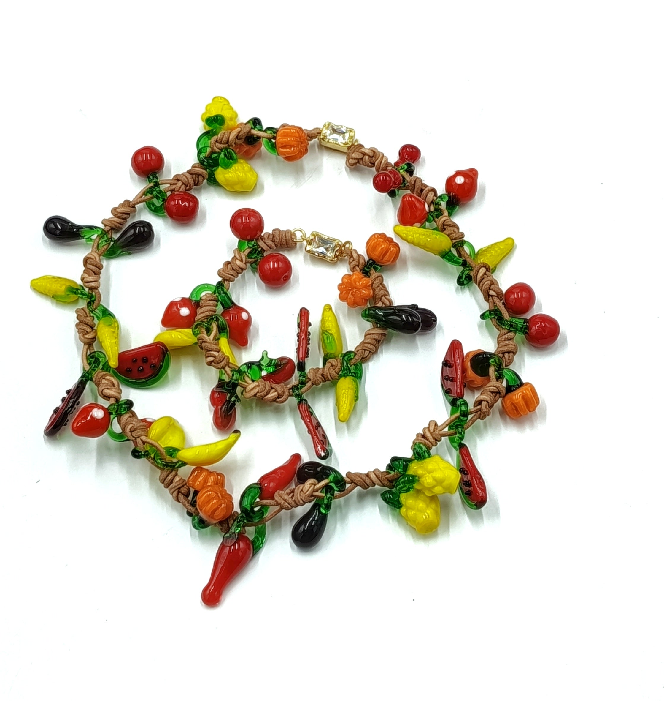 Pulsera Frutero de cristal • en Cuero Natural