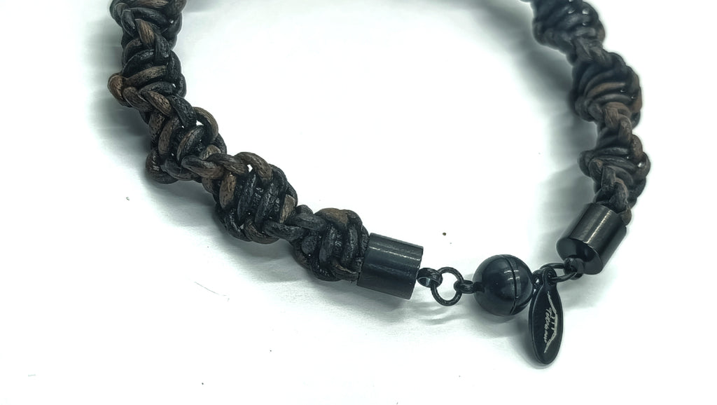 ODÍN • Collar en trenzado de cuero natural Marrón bicolor Tostado