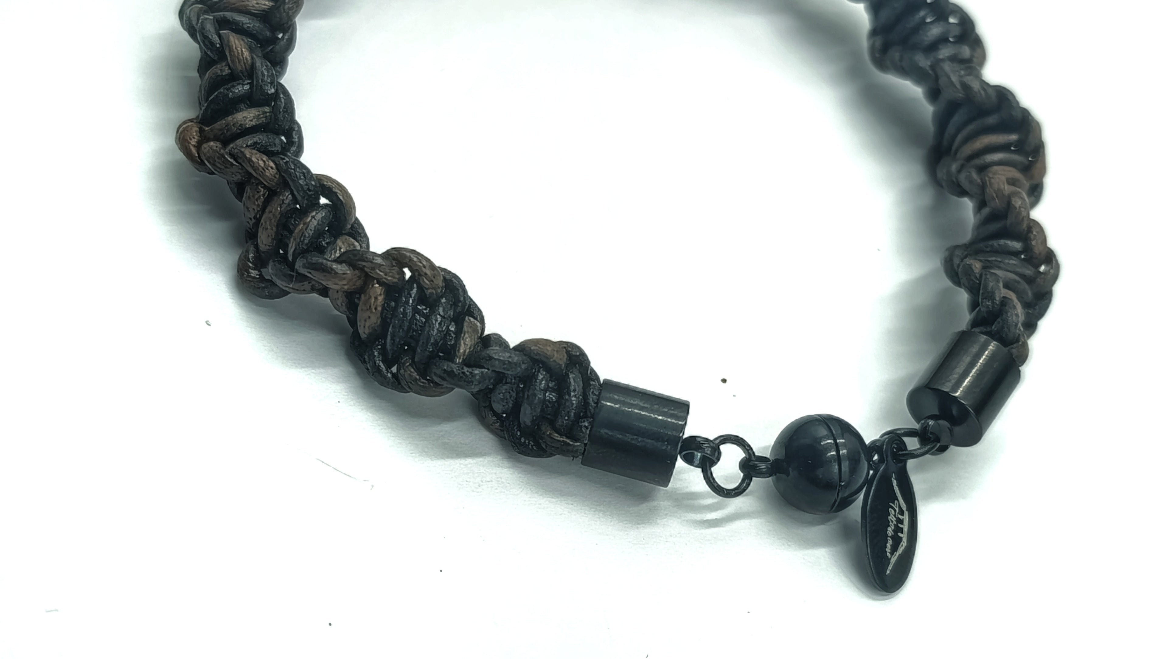 ODÍN • Collar en trenzado de cuero natural Marrón bicolor Tostado