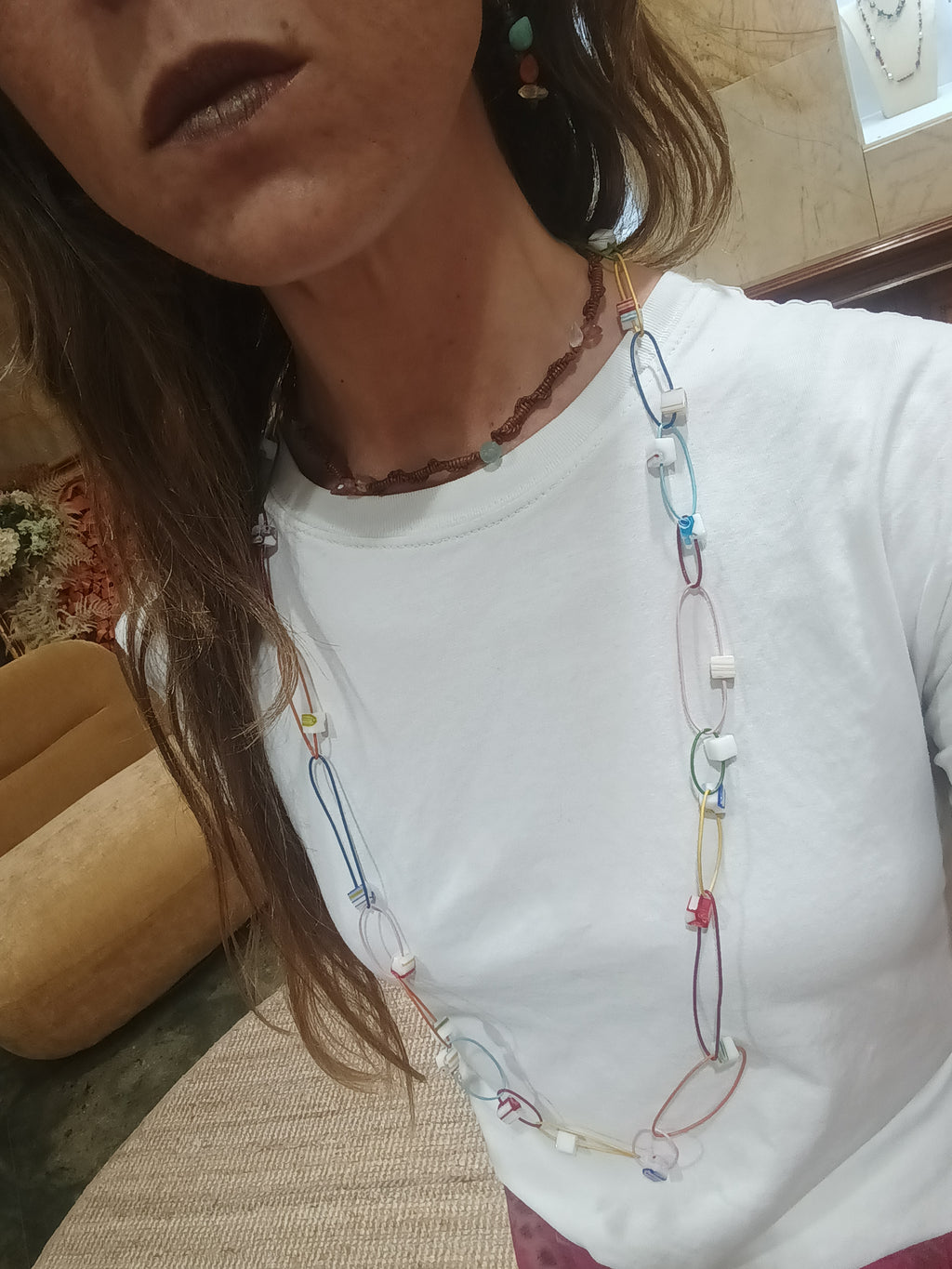 Collar HALO cristal • largo 90cm sin cierre