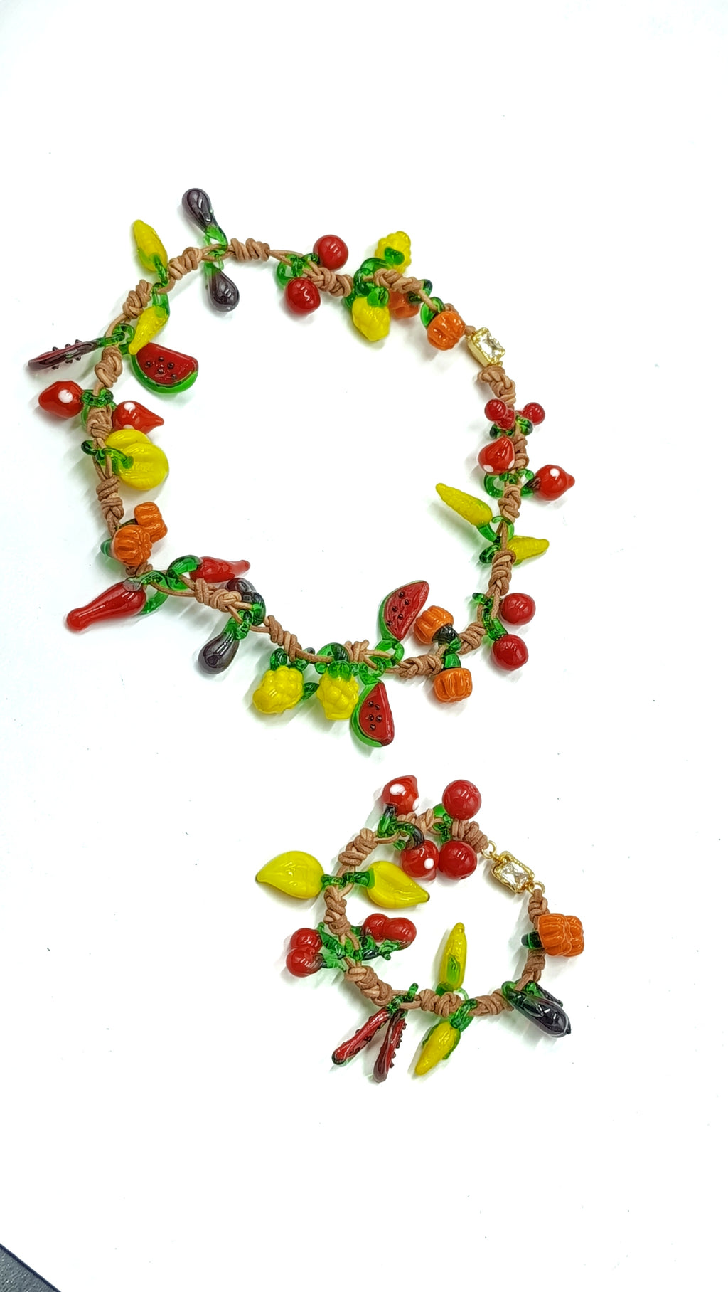 Pulsera Frutero de cristal • en Cuero Natural