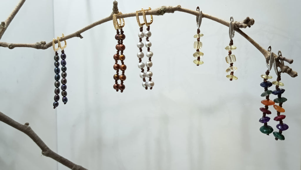 Afrodita Pendientes • Perla Gris