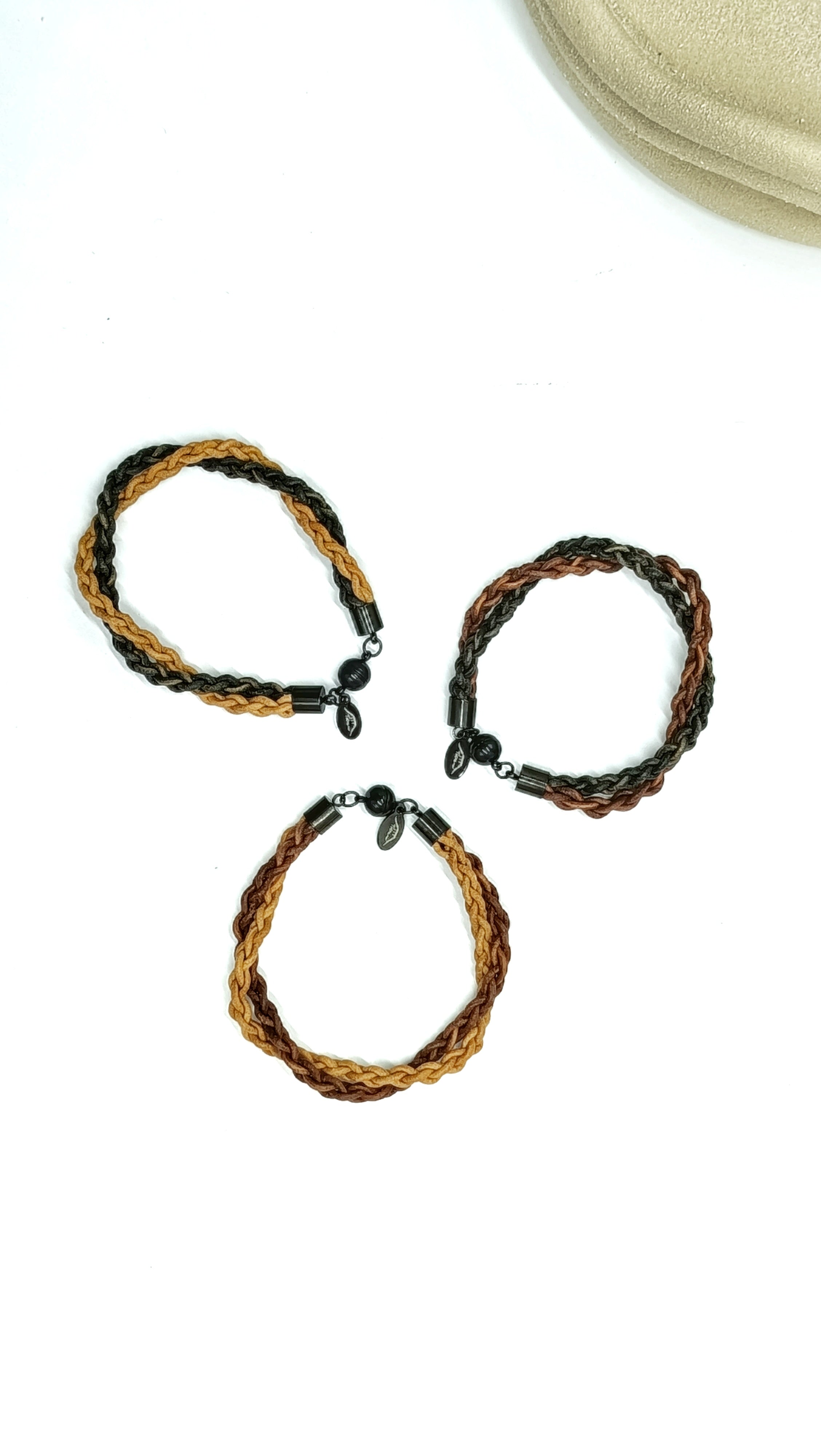 BALDER• Pulsera doble trenzado en cuero