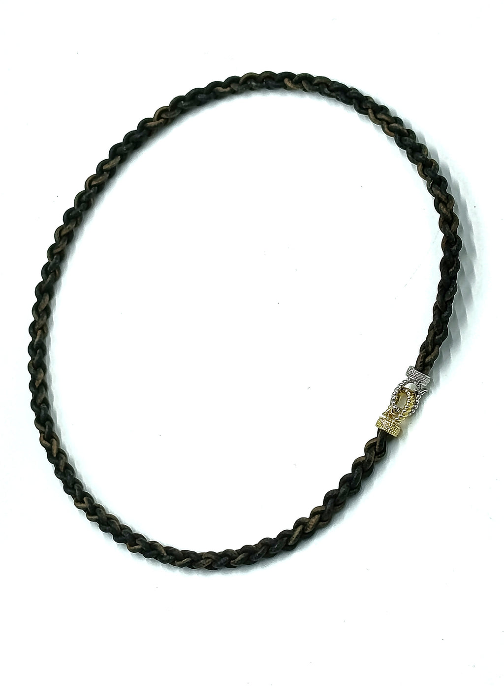 NIKE• Collar 80cm cuero trenzado Natural