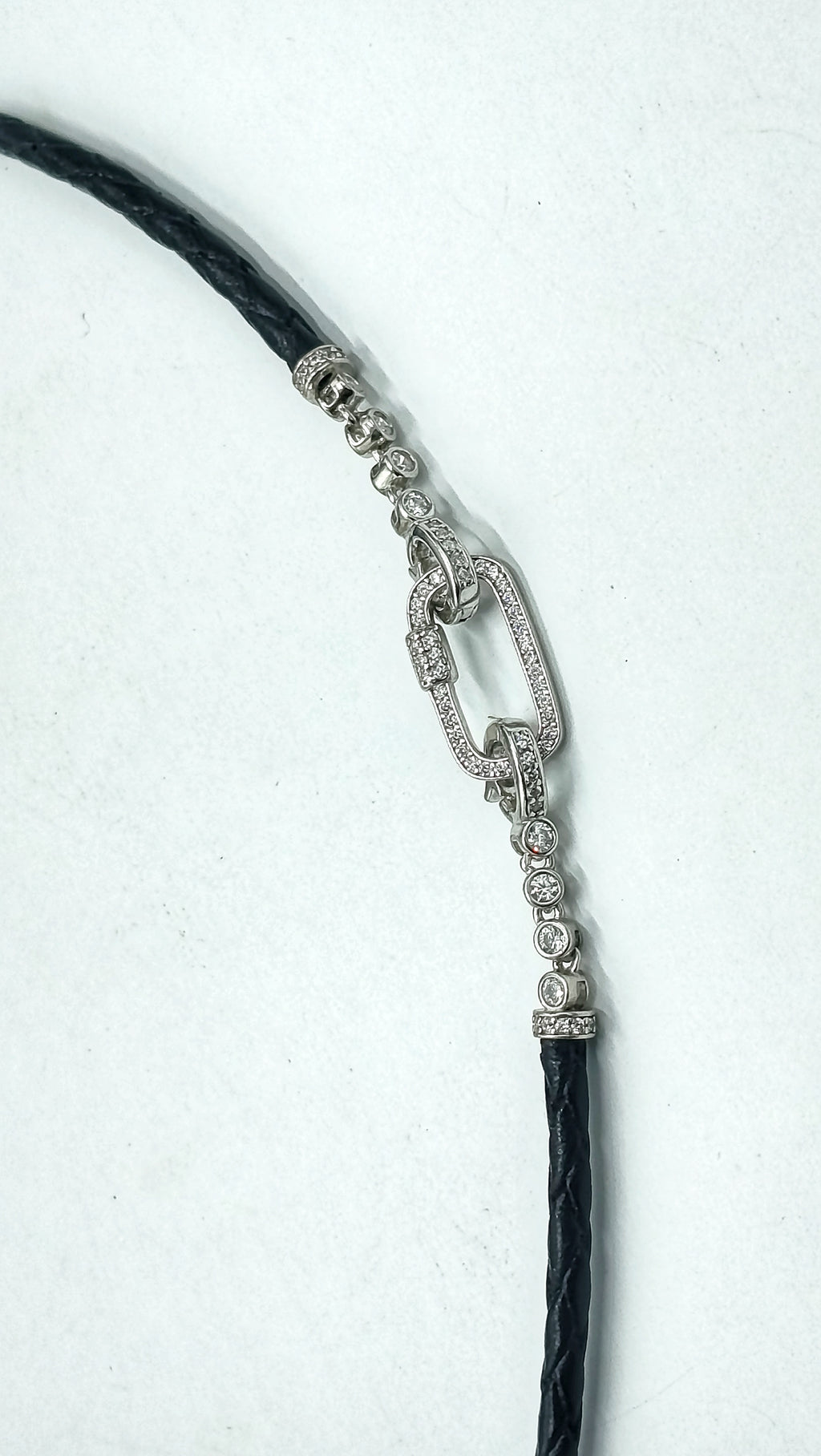 Aurelia• Collar cuero trenzado negro • Multiposición