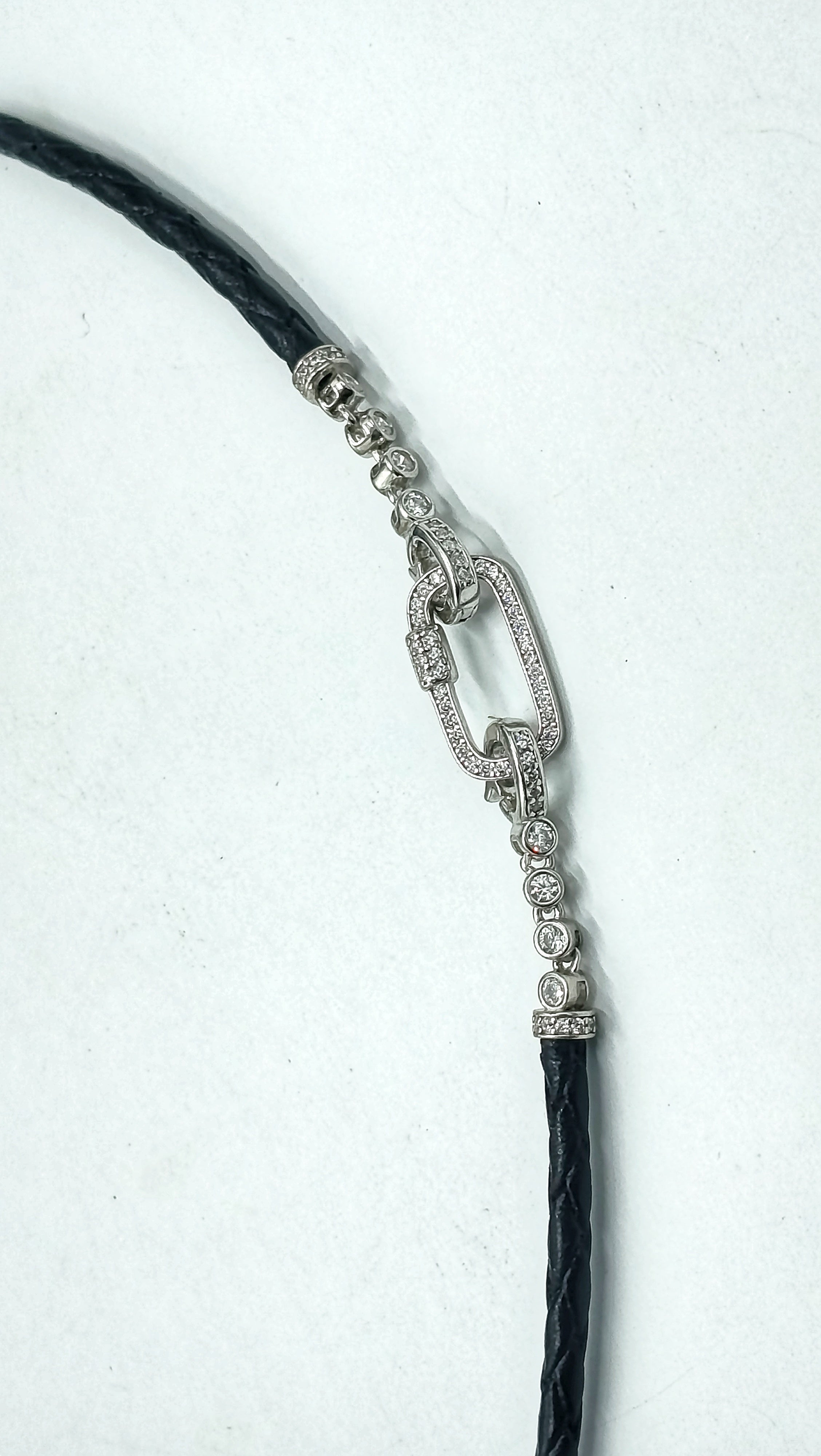 Aurelia• Collar cuero trenzado negro • Multiposición