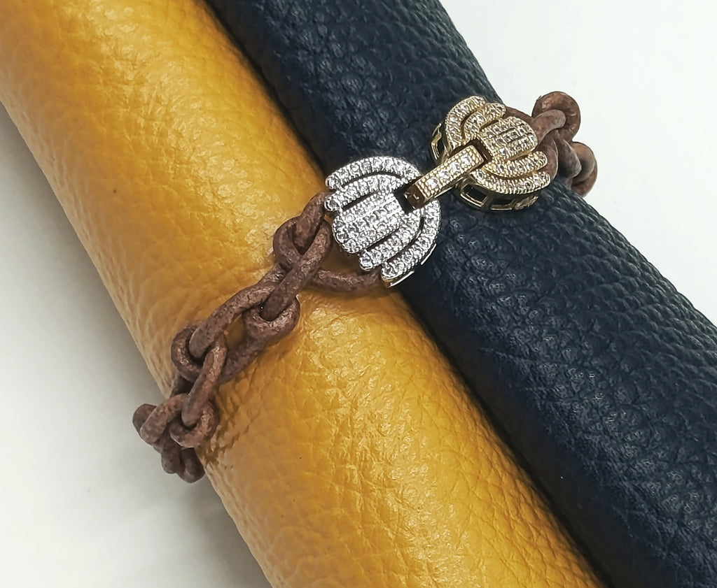FLOR de LOTO PULSERA en trenzado Hermes