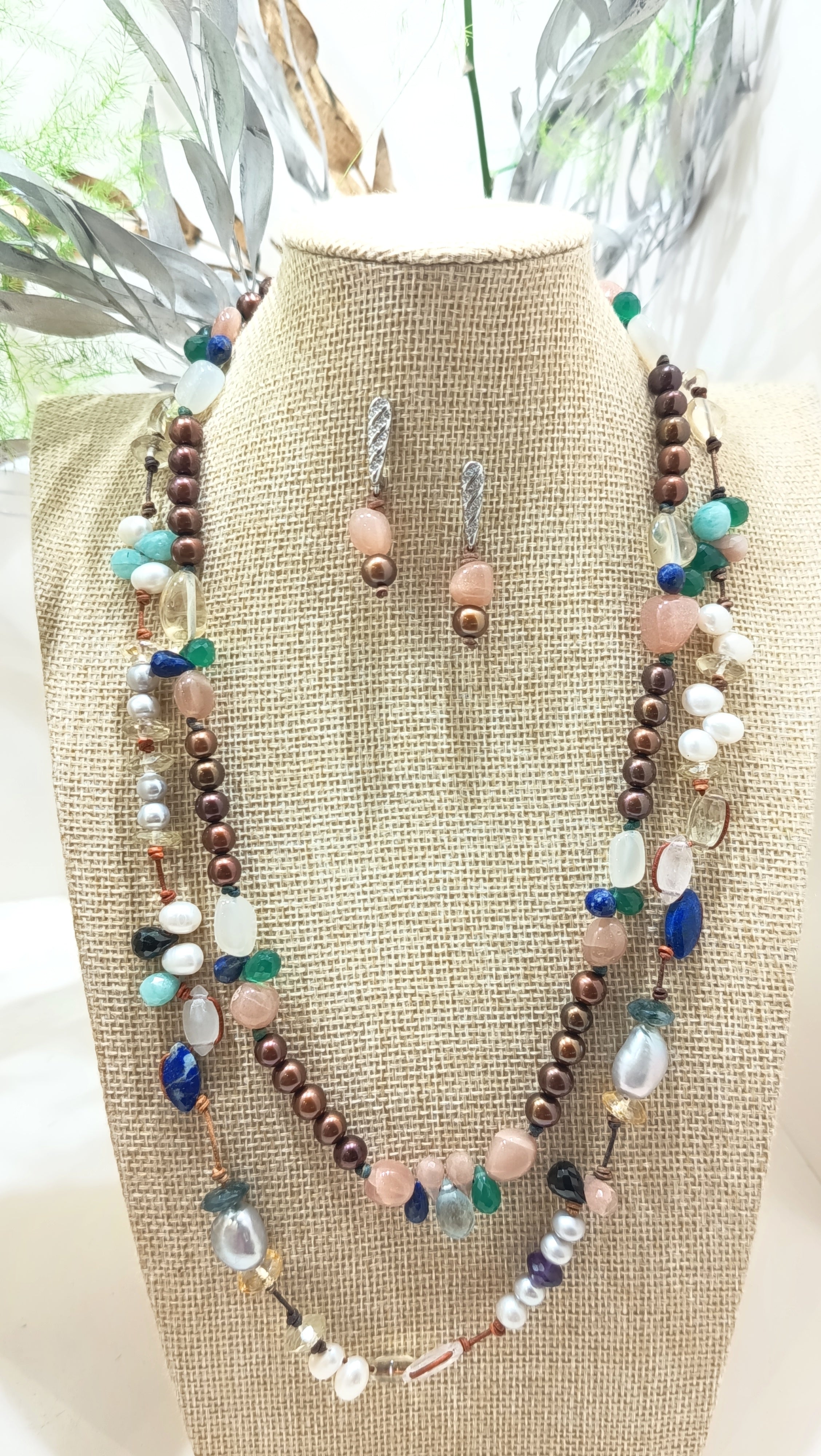 Trama de Perla & Piedra en cuero multicolor