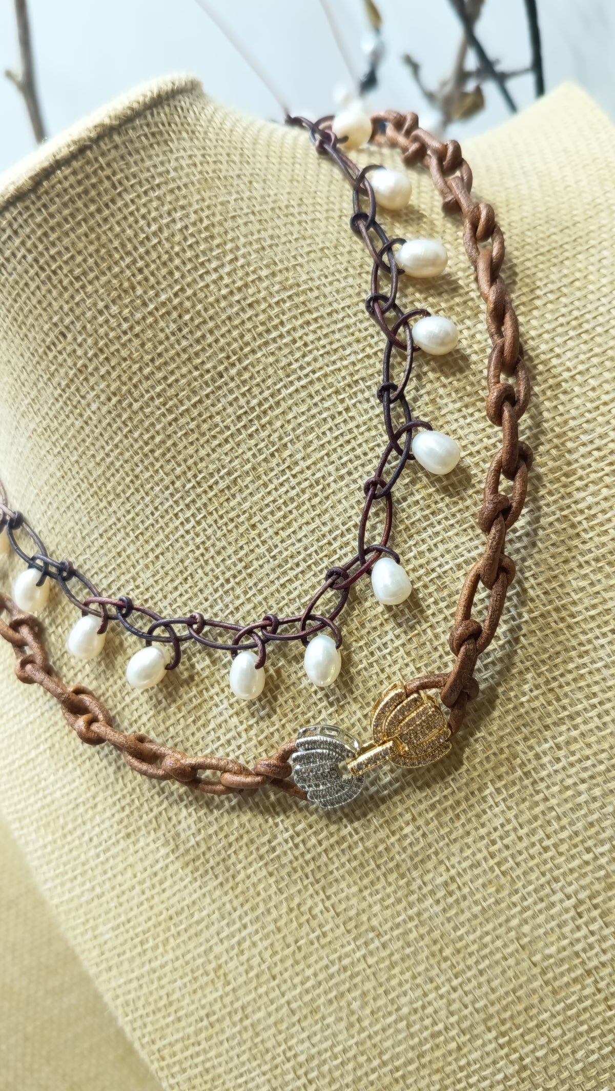 FLOR de LOTO COLLAR en trenzado Hermes