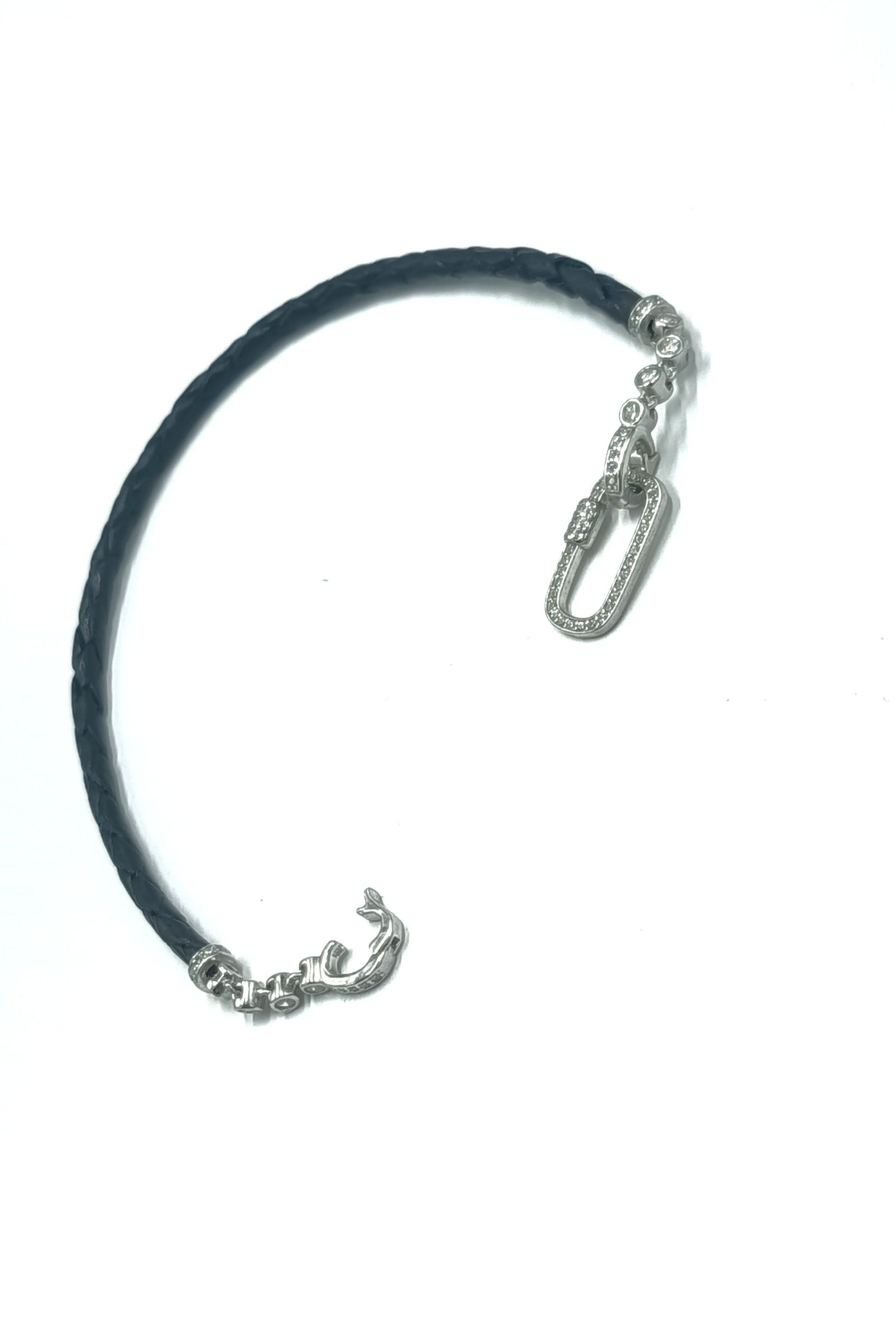 Aurelia• Collar cuero trenzado negro • Multiposición