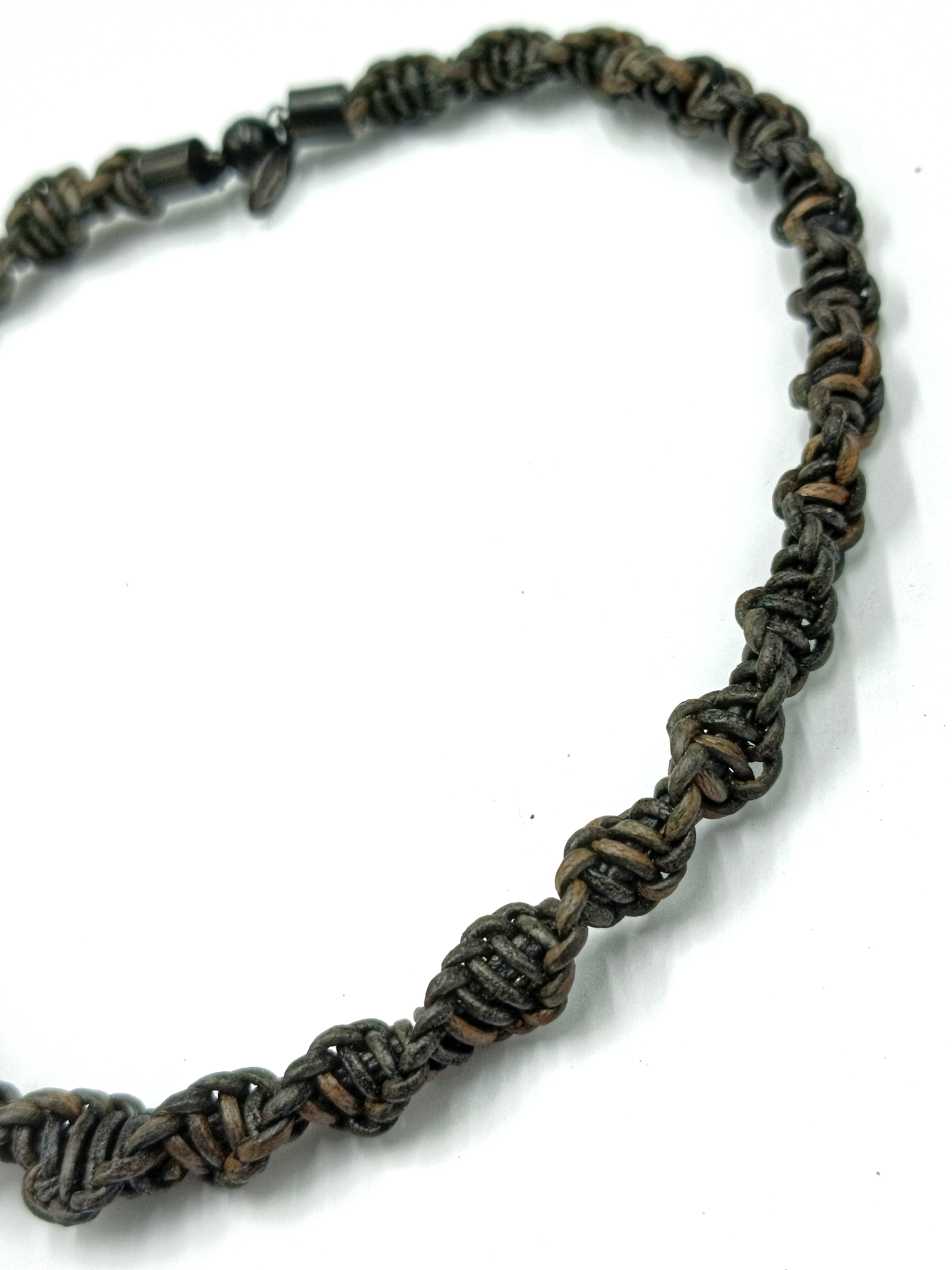 ODÍN • Collar en trenzado de cuero natural Marrón bicolor Tostado