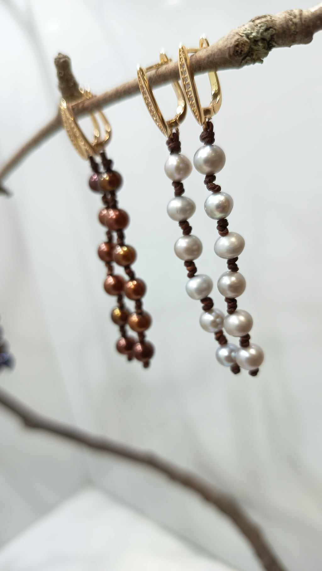 Afrodita Pendientes • Perla Gris